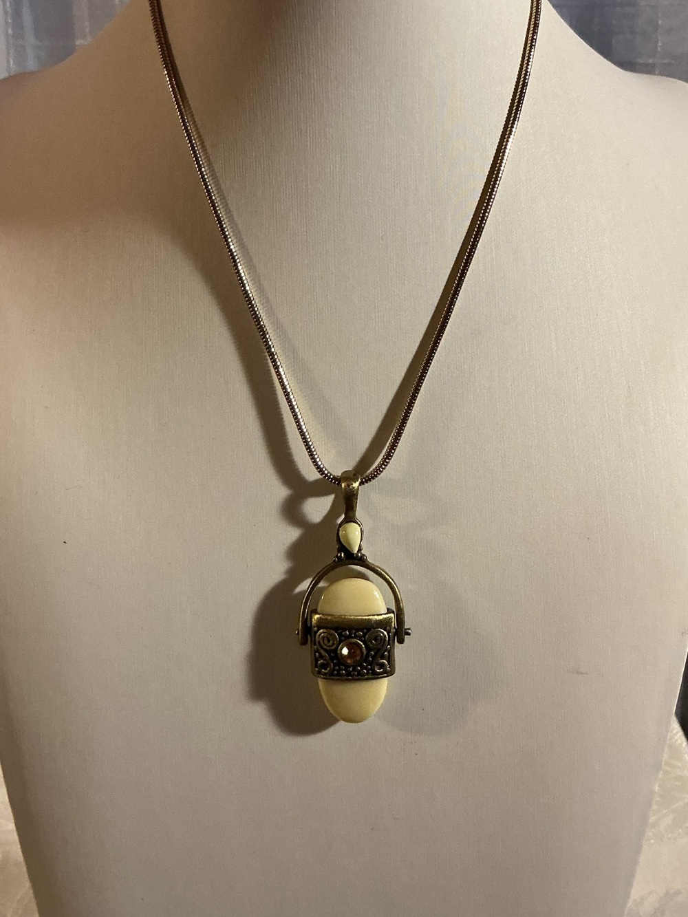B.P.O.E. Vintage Antique Elks Lodge Faux Elk Tooth Spinner Antique Brass Pendant